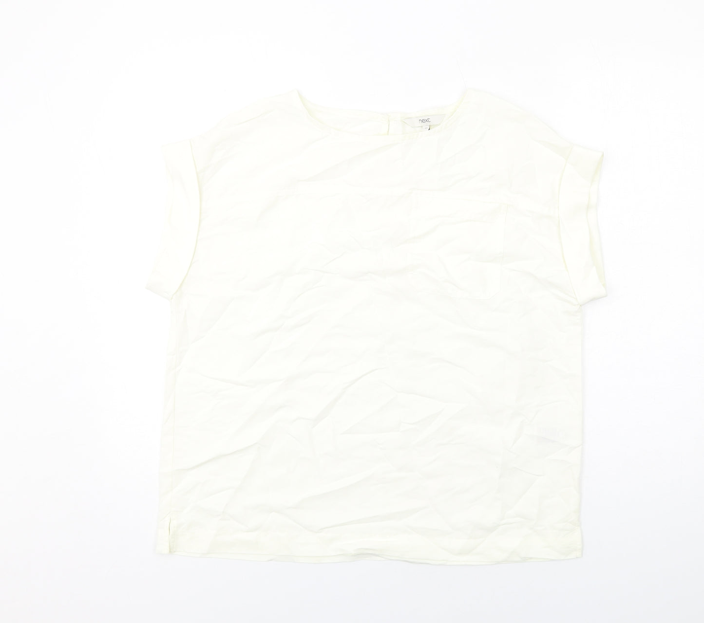 NEXT Womens Ivory Modal Basic Blouse Size 12 Round Neck