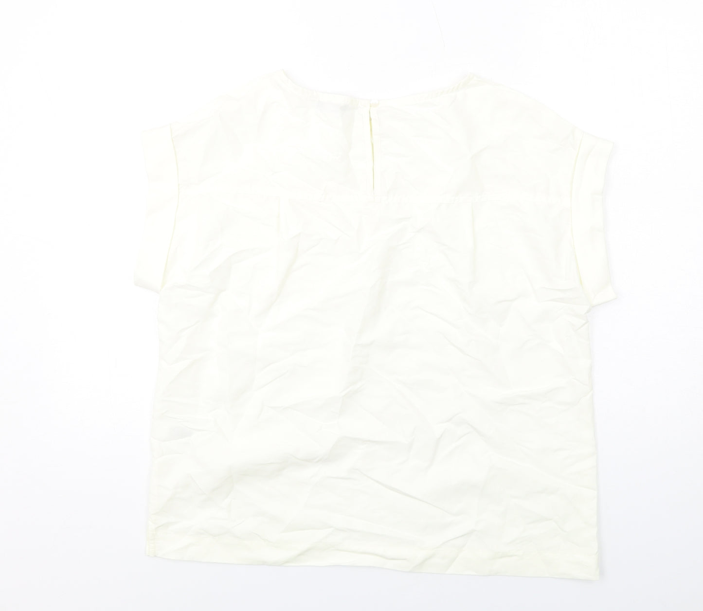 NEXT Womens Ivory Modal Basic Blouse Size 12 Round Neck