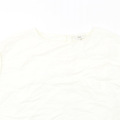 NEXT Womens Ivory Modal Basic Blouse Size 12 Round Neck
