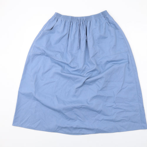 Bonmarché Womens Blue Polyester A-Line Skirt Size 14 Drawstring