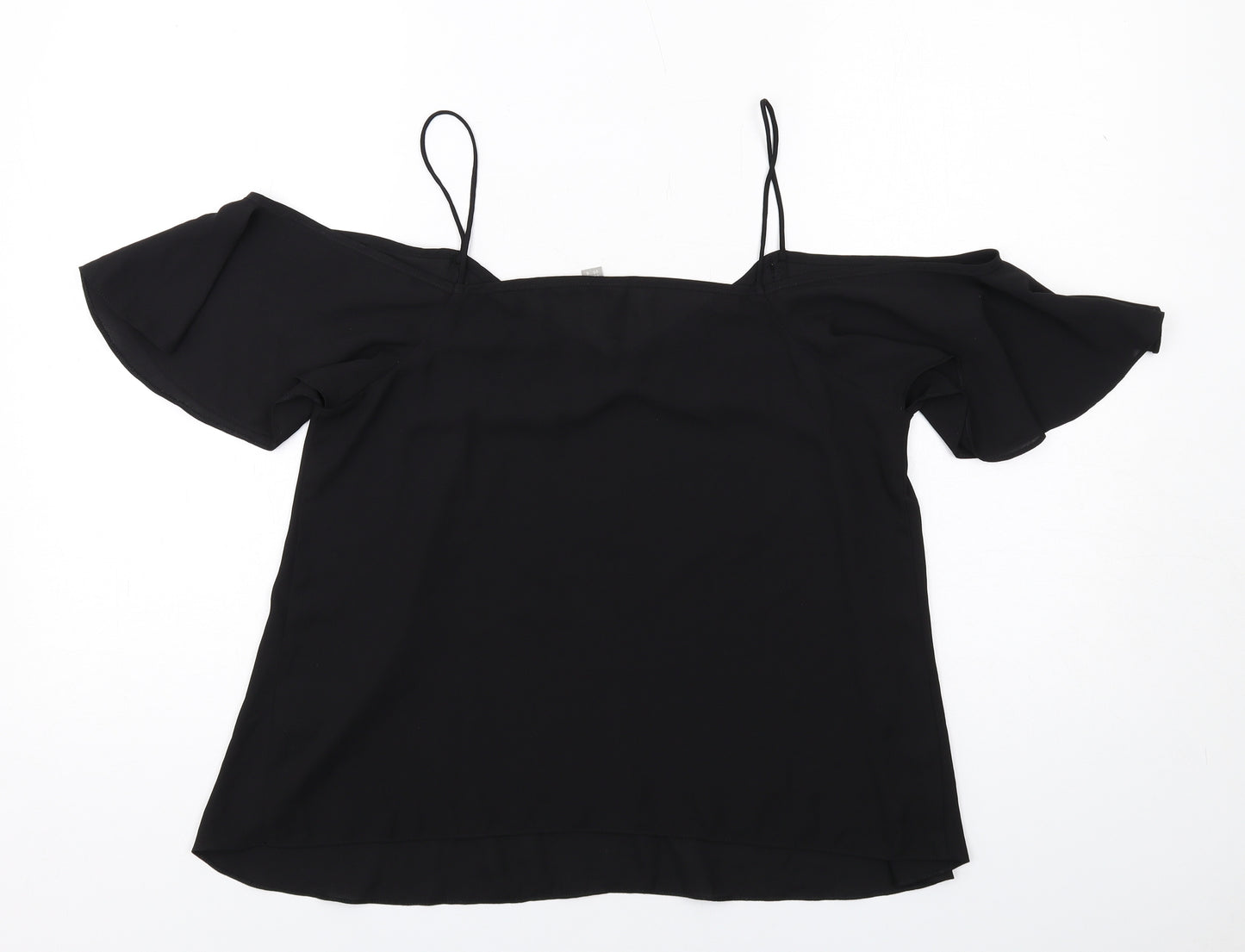 ASOS Womens Black Polyester Basic Blouse Size 12 Off the Shoulder