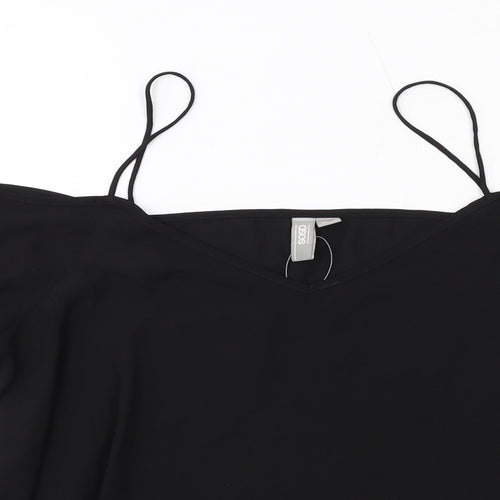 ASOS Womens Black Polyester Basic Blouse Size 12 Off the Shoulder