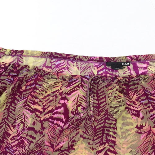 H&M Womens Multicoloured Animal Print Polyester Basic Blouse Size S Off the Shoulder