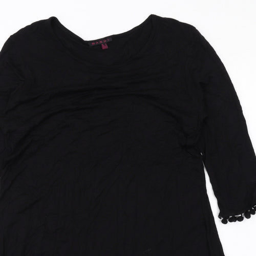 Mandi Womens Black Viscose Trapeze & Swing Size 14 Boat Neck Pullover