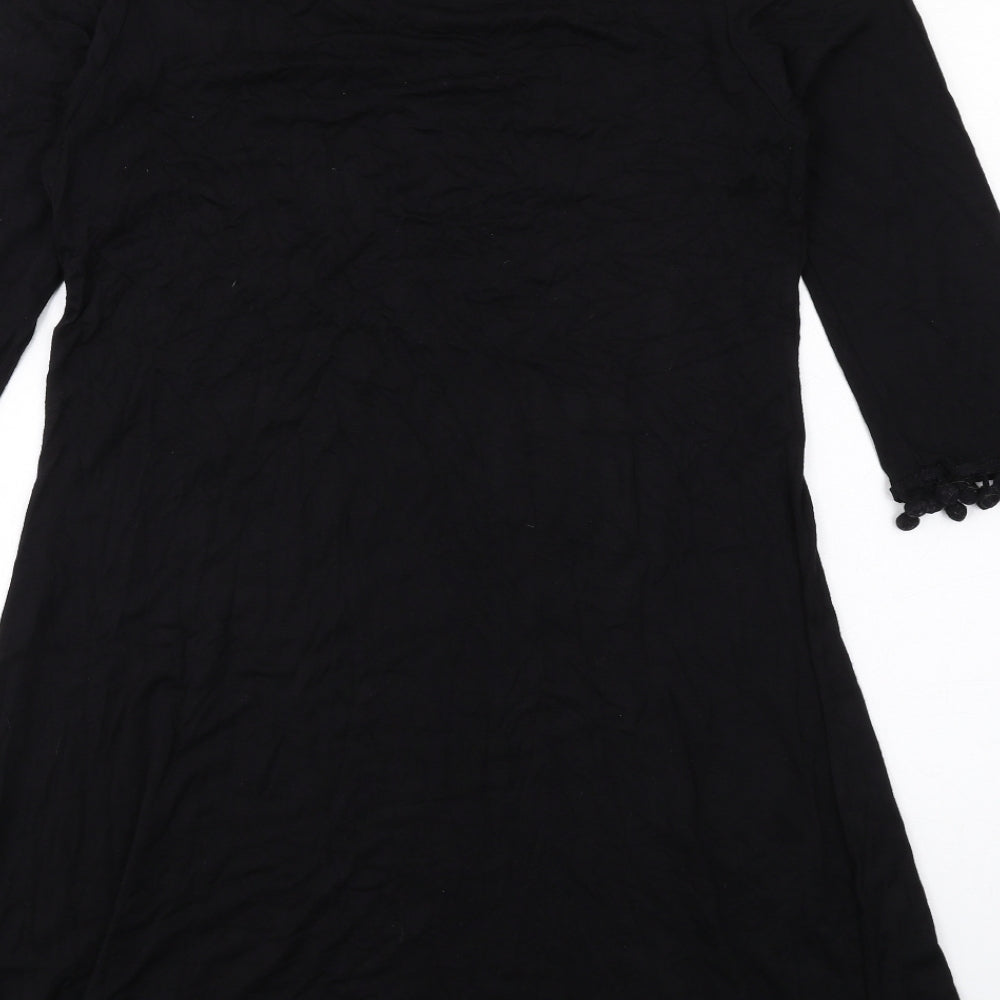 Mandi Womens Black Viscose Trapeze & Swing Size 14 Boat Neck Pullover