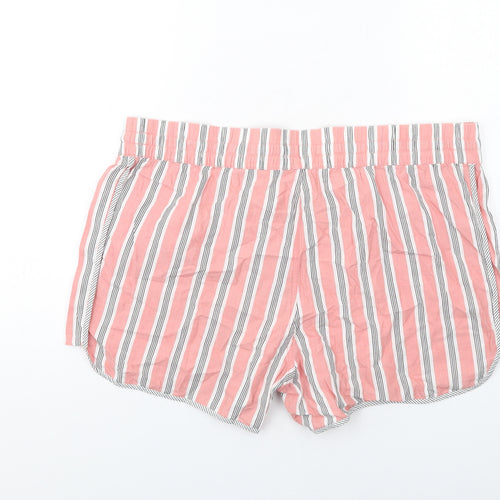 Gap Womens Pink Striped Cotton Basic Shorts Size XL Regular Pull On