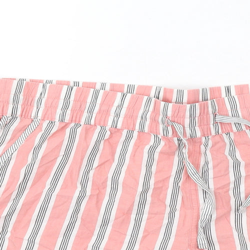 Gap Womens Pink Striped Cotton Basic Shorts Size XL Regular Pull On
