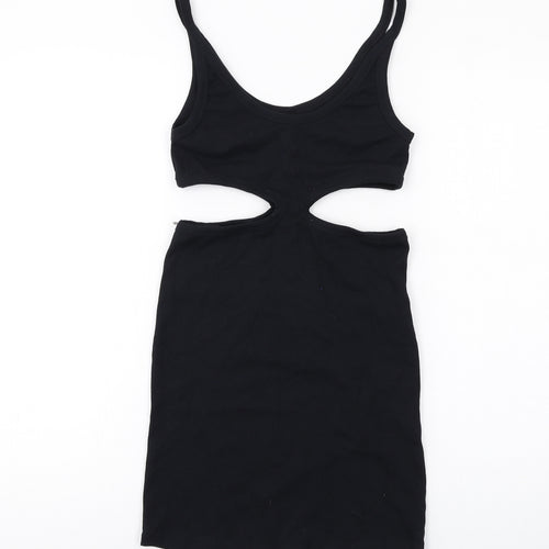 Motel Womens Black Cotton Bodycon Size S Scoop Neck Pullover
