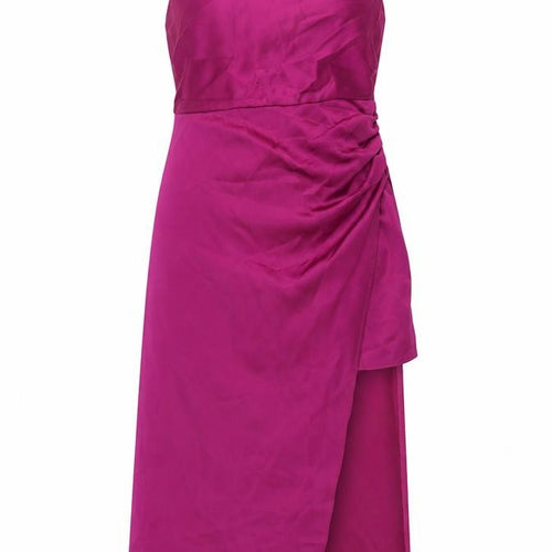 Zara Womens Purple Polyester Slip Dress Size M Square Neck Zip