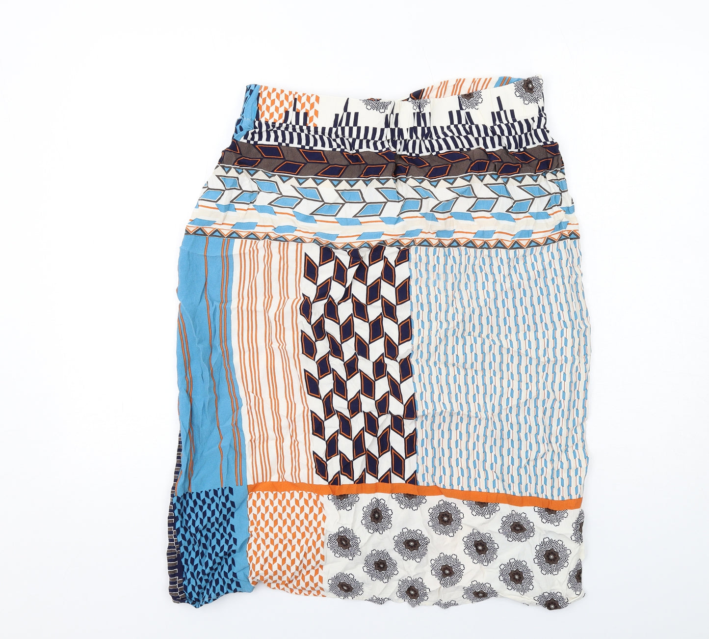 Principles Womens Multicoloured Geometric Viscose A-Line Skirt Size 14