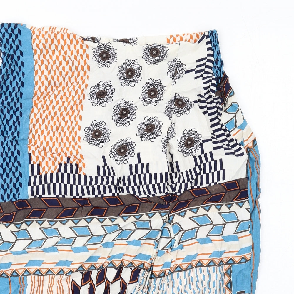 Principles Womens Multicoloured Geometric Viscose A-Line Skirt Size 14