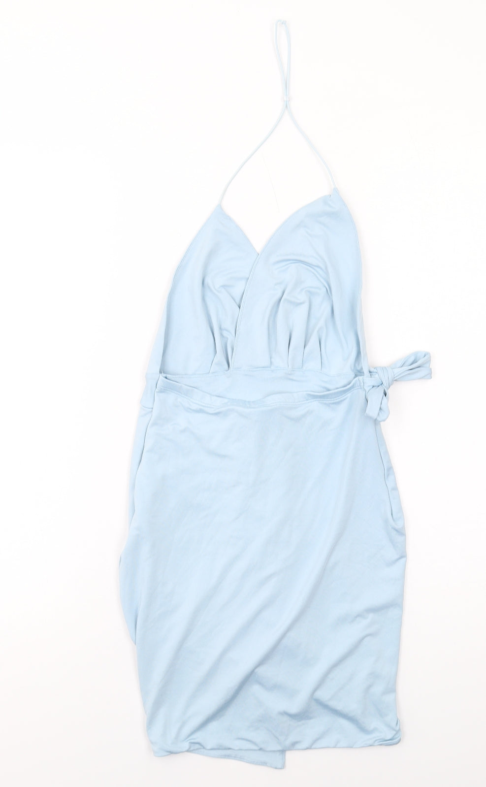Oh Polly Womens Blue Polyester Mini Size 6 Halter Tie