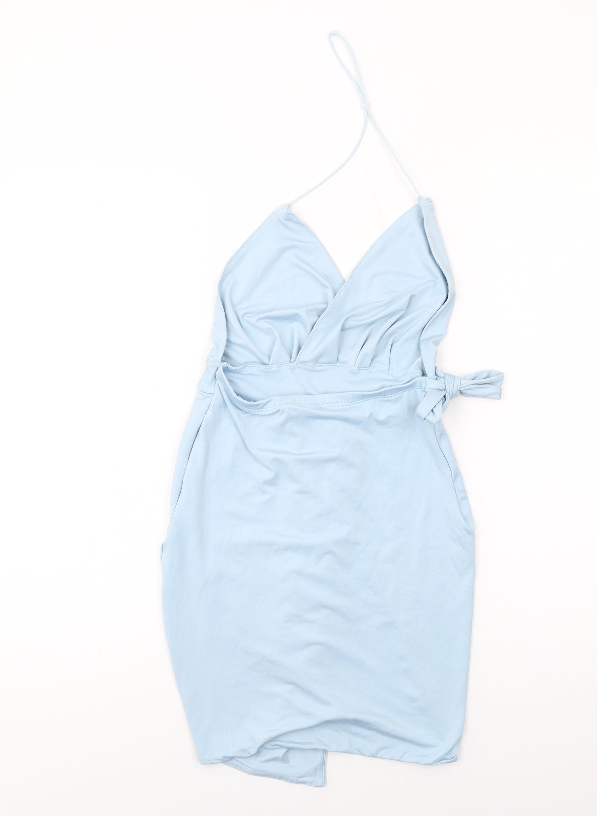 Oh Polly Womens Blue Polyester Mini Size 6 Halter Tie
