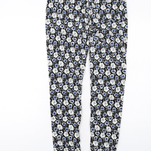 Uniqlo Womens Black Floral Cotton Skinny Jeans Size M L30 in Regular Button