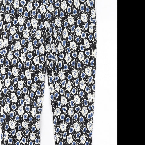 Uniqlo Womens Black Floral Cotton Skinny Jeans Size M L30 in Regular Button