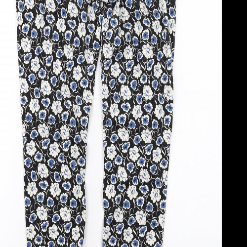 Uniqlo Womens Black Floral Cotton Skinny Jeans Size M L30 in Regular Button