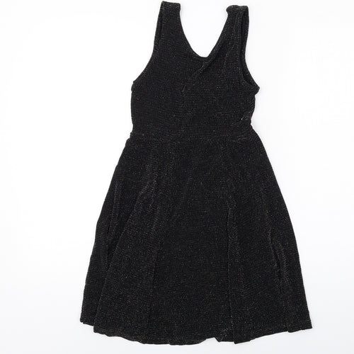 River Island Womens Black Polyester Fit & Flare Size 6 Scoop Neck Pullover