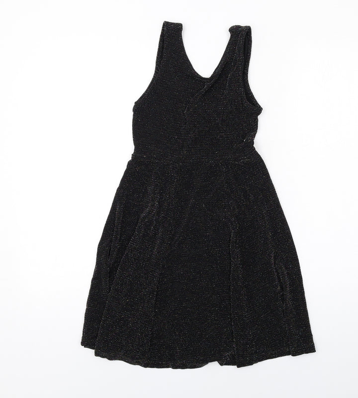 River Island Womens Black Polyester Fit & Flare Size 6 Scoop Neck Pullover