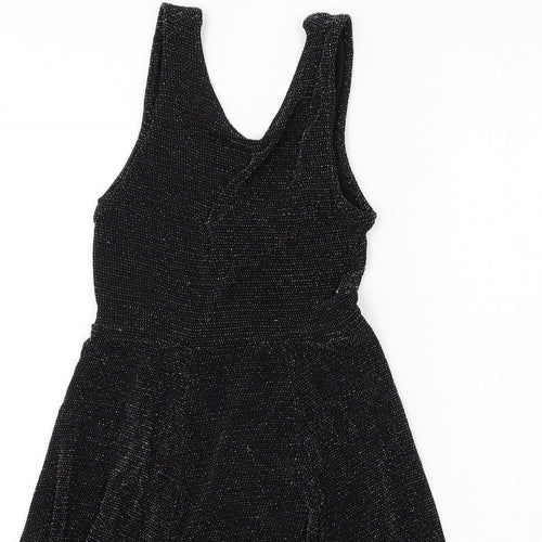 River Island Womens Black Polyester Fit & Flare Size 6 Scoop Neck Pullover