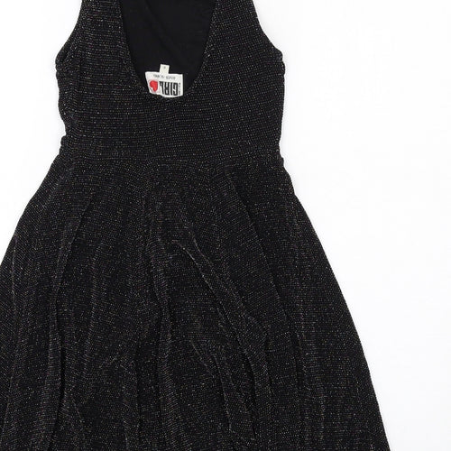 River Island Womens Black Polyester Fit & Flare Size 6 Scoop Neck Pullover