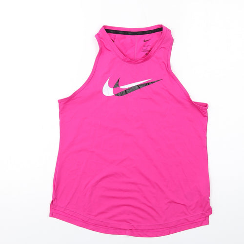 Nike Womens Pink Polyester Pullover Tank Size M Round Neck Pullover