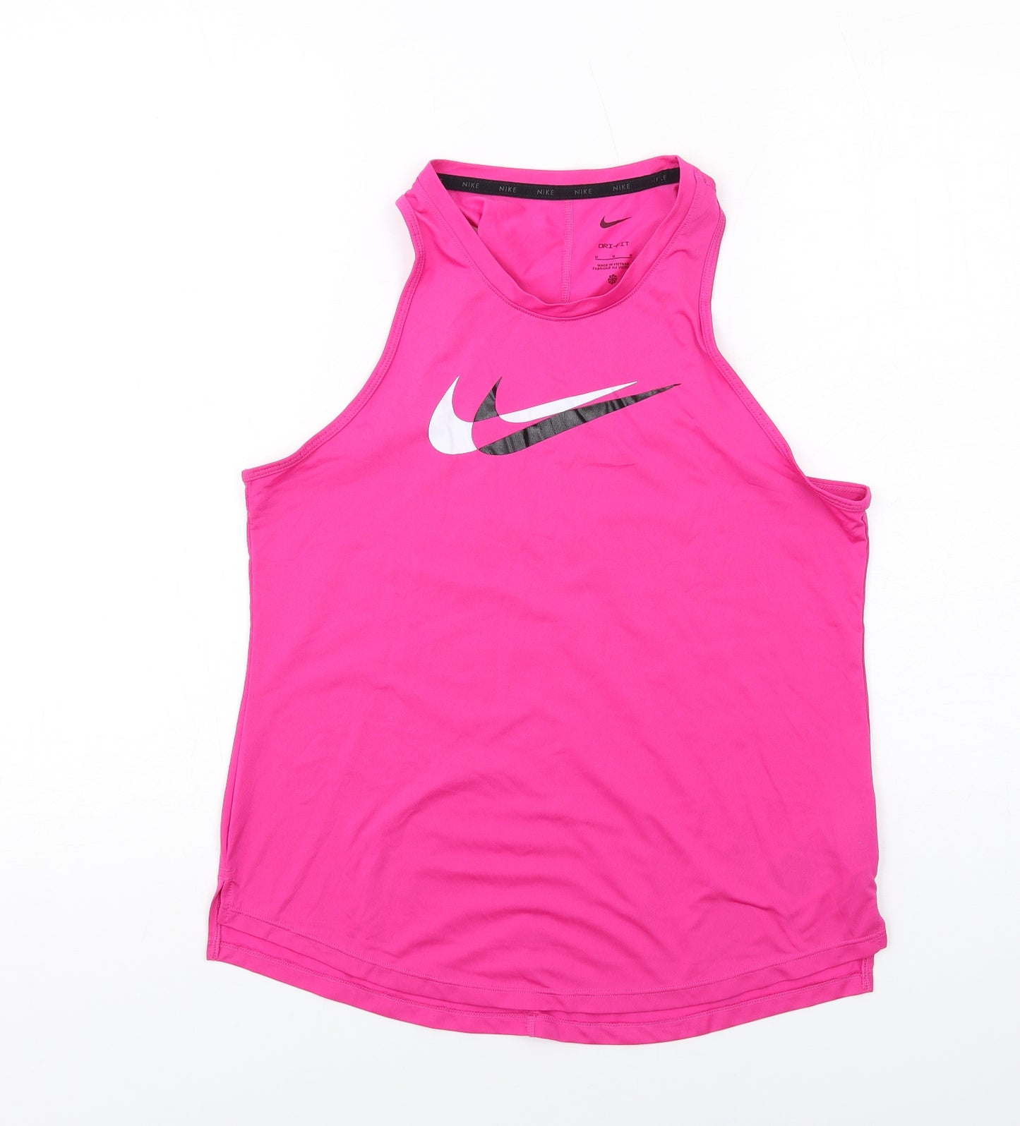 Nike Womens Pink Polyester Pullover Tank Size M Round Neck Pullover
