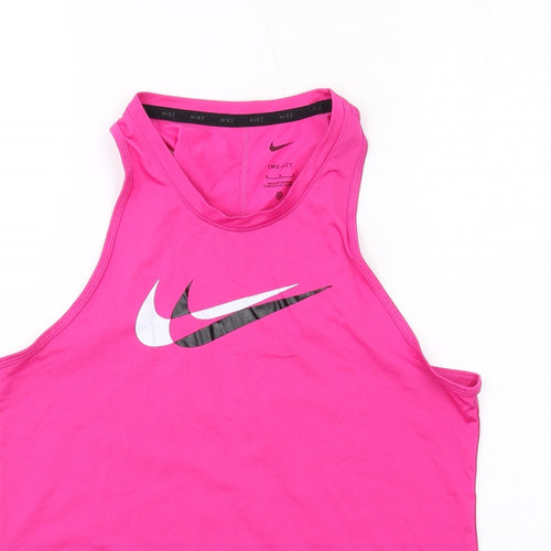 Nike Womens Pink Polyester Pullover Tank Size M Round Neck Pullover