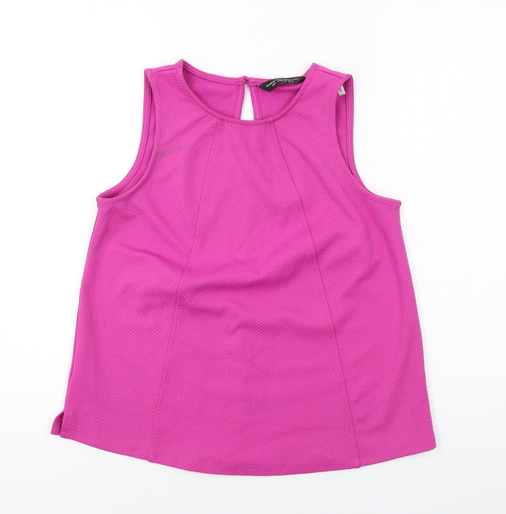 Dorothy Perkins Womens Purple Polyester Basic Tank Size 10 Round Neck - Textured