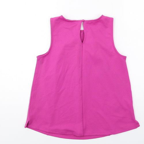 Dorothy Perkins Womens Purple Polyester Basic Tank Size 10 Round Neck - Textured