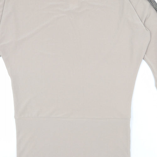 Rinascimento Womens Beige Polyester Jumper Dress Size M Boat Neck Pullover