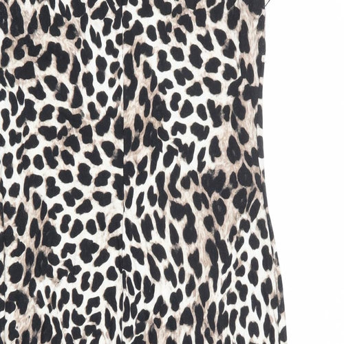 Dorothy Perkins Womens Multicoloured Animal Print Viscose Shift Size 14 Round Neck Pullover - Cheetah pattern