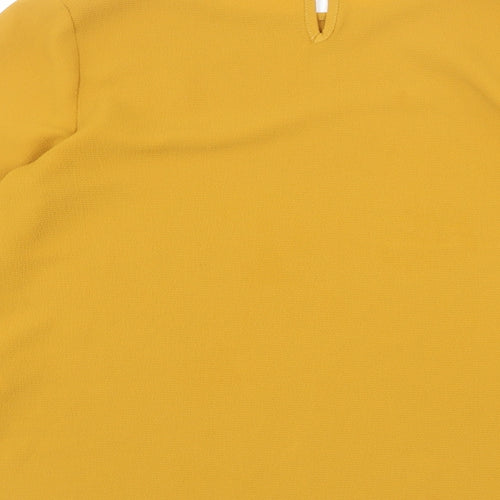 New Look Womens Orange Polyester Basic Blouse Size 8 Round Neck