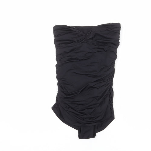 ASOS Womens Black Polyamide One Piece Size 10 - Ruched