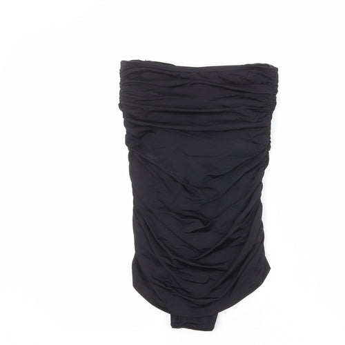 ASOS Womens Black Polyamide One Piece Size 10 - Ruched