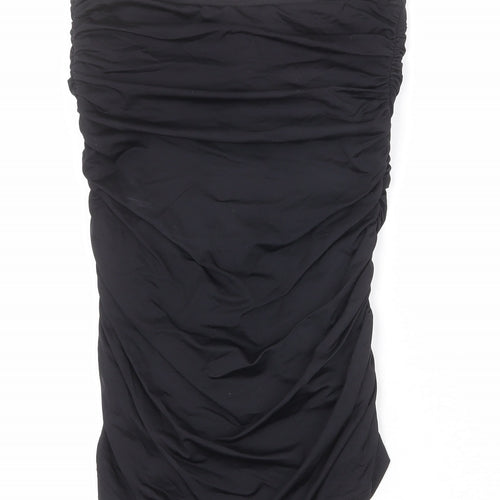 ASOS Womens Black Polyamide One Piece Size 10 - Ruched
