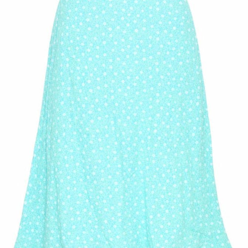 Warehouse Womens Blue Floral Viscose A-Line Skirt Size 30 in Button