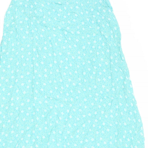 Warehouse Womens Blue Floral Viscose A-Line Skirt Size 30 in Button