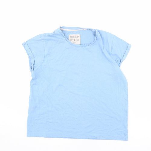 Jack Wills Womens Blue Cotton Basic T-Shirt Size 12 Round Neck