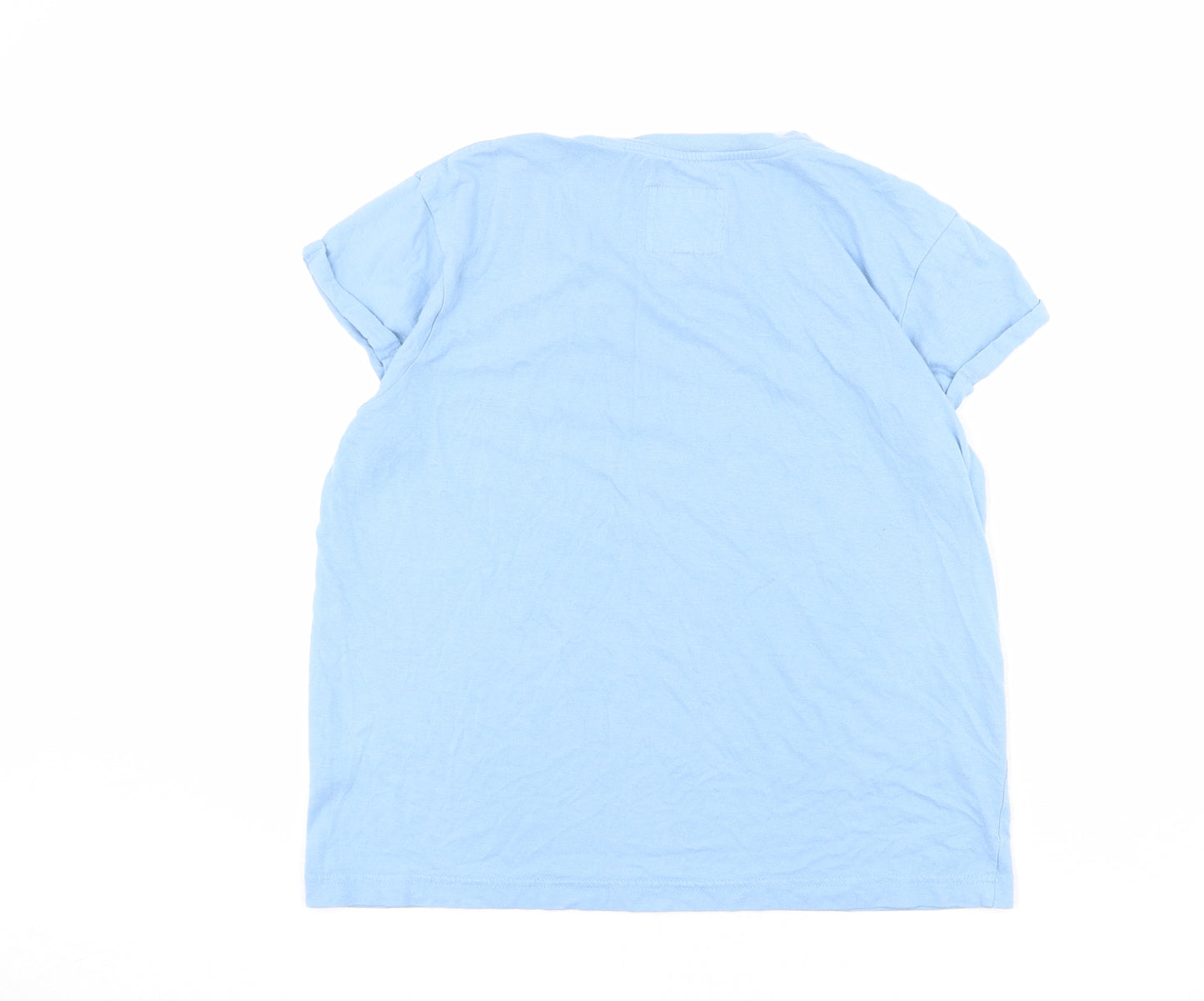 Jack Wills Womens Blue Cotton Basic T-Shirt Size 12 Round Neck