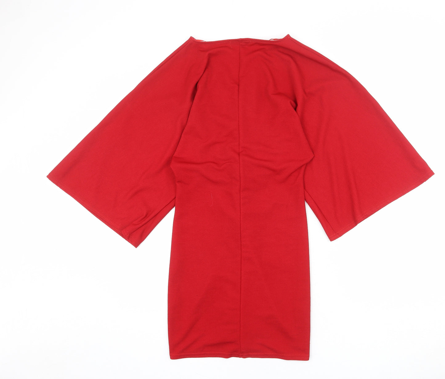 Quiz Womens Red Polyester A-Line Size 10 V-Neck Pullover - Twist Detail