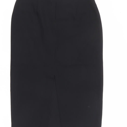 Wallis Womens Black Polyester Straight & Pencil Skirt Size 14 Zip