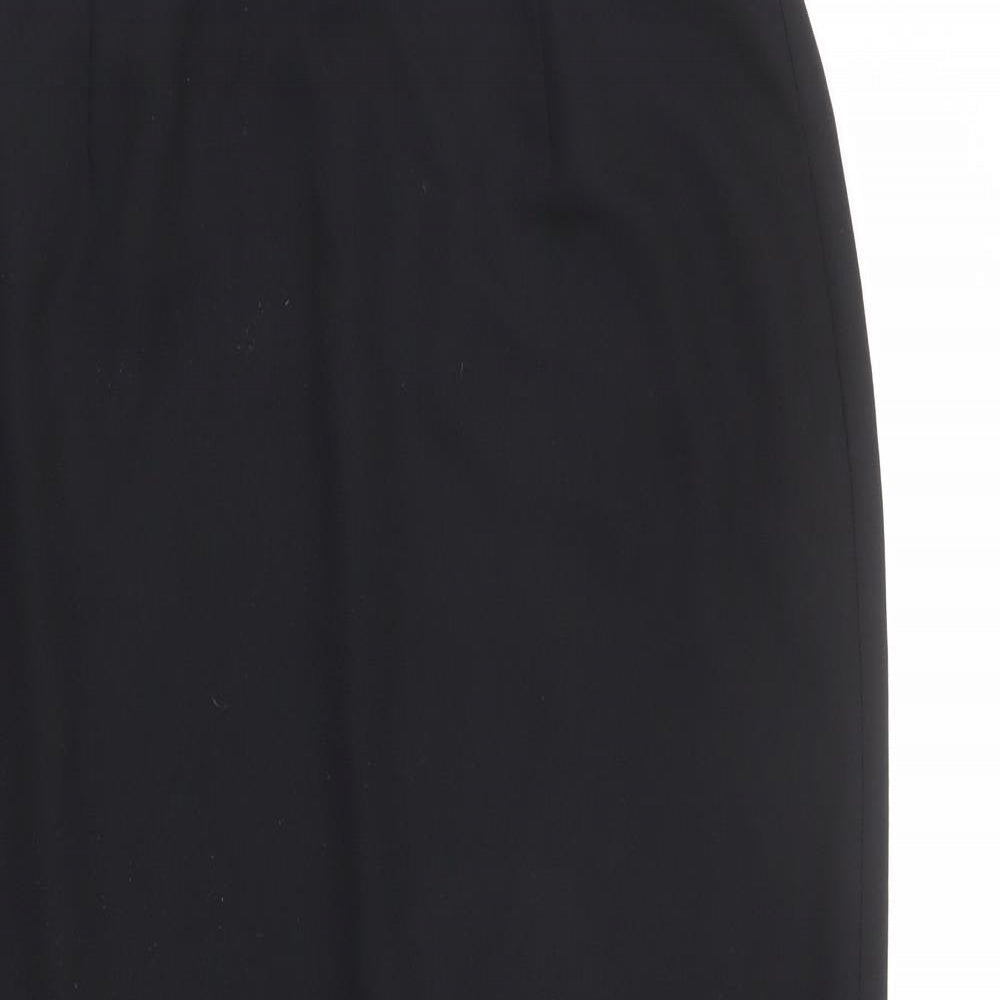 Wallis Womens Black Polyester Straight & Pencil Skirt Size 14 Zip