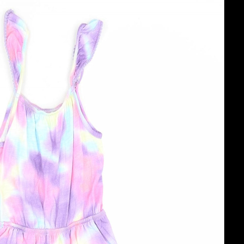 NEXT Girls Multicoloured Tie Dye 100% Cotton Playsuit One-Piece Size 8 Years L3 in Pullover