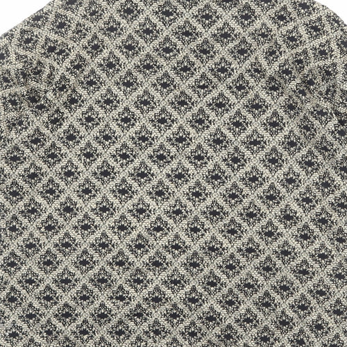 Wallis Womens Gold Geometric Viscose Basic Blouse Size 16 Mock Neck