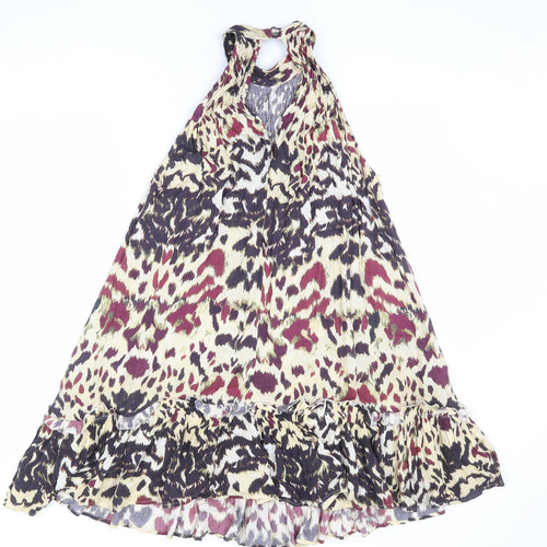 Karen Millen Womens Multicoloured Geometric Viscose A-Line Size 10 Halter Button