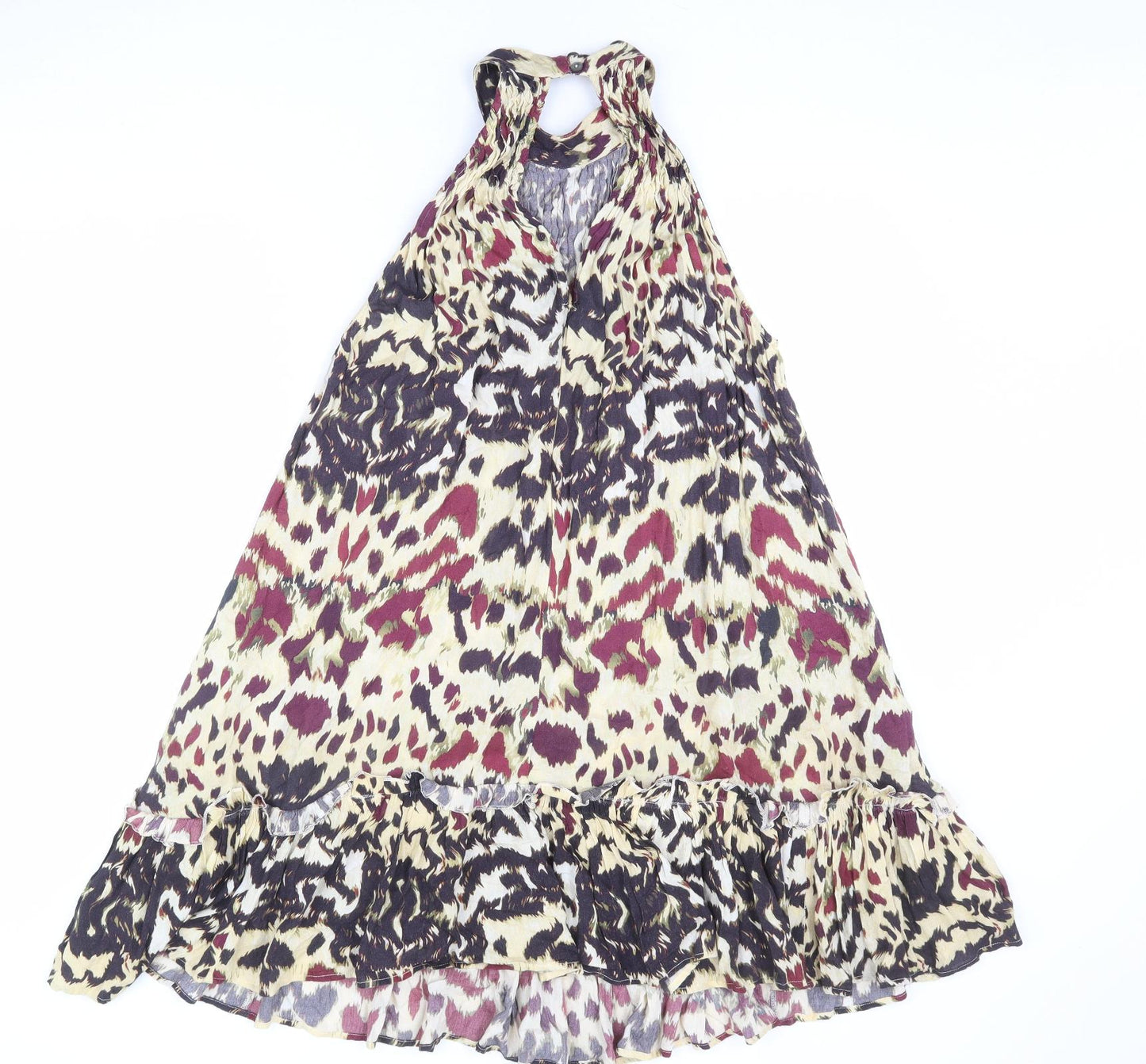 Karen Millen Womens Multicoloured Geometric Viscose A-Line Size 10 Halter Button