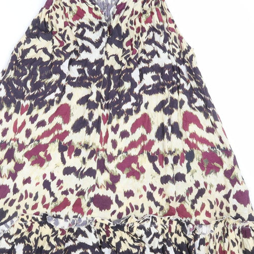 Karen Millen Womens Multicoloured Geometric Viscose A-Line Size 10 Halter Button