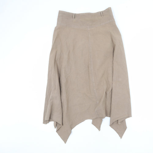JO THIRTY Womens Beige Cotton Swing Skirt Size 10 Button
