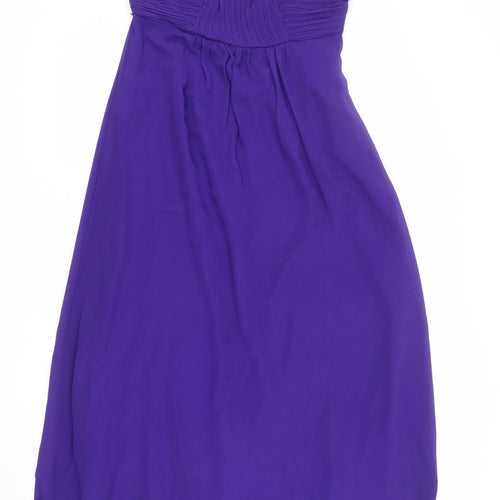 Debut Womens Purple Polyester Ball Gown Size 14 Off the Shoulder Zip - Detachable straps included