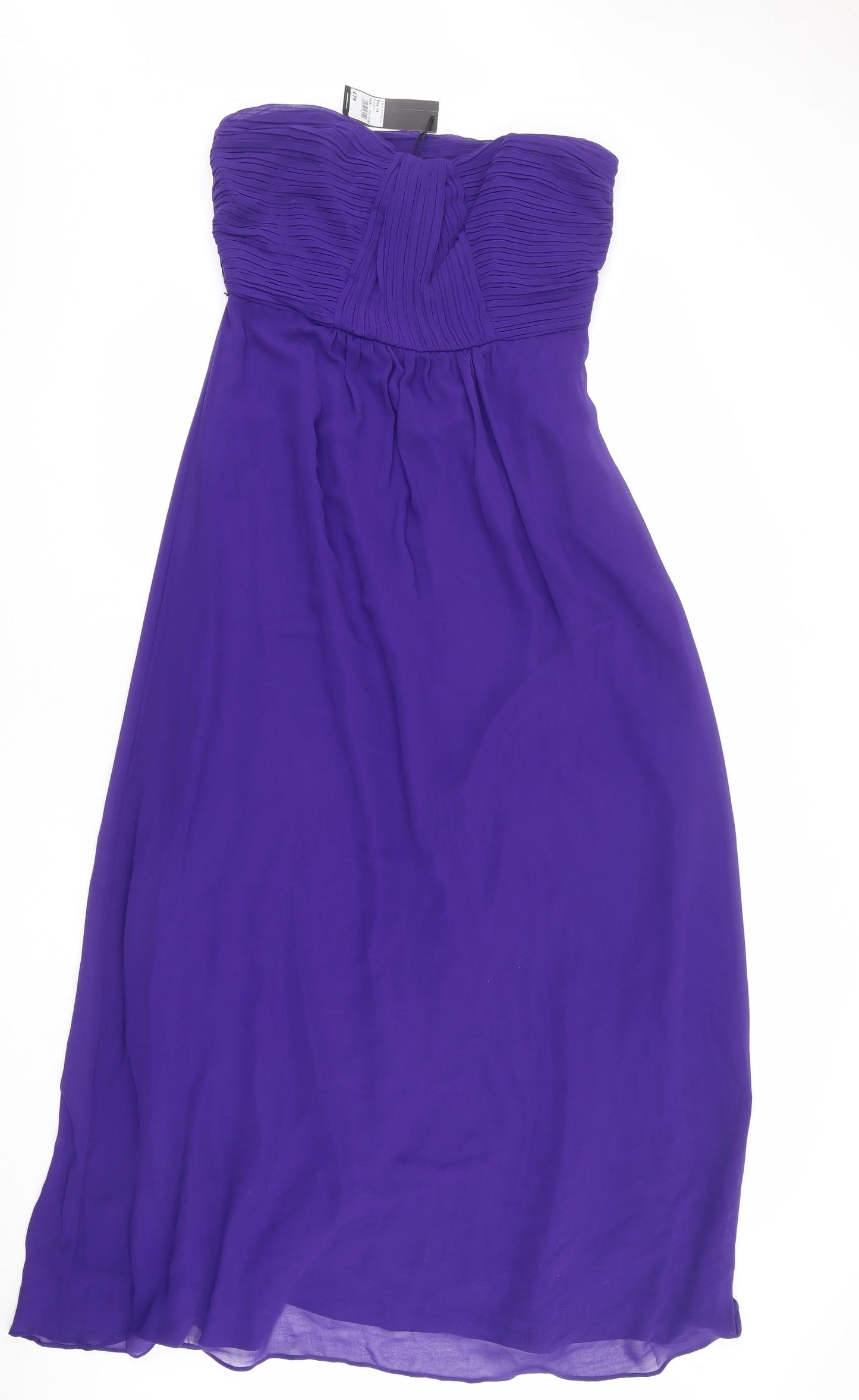 Debut Womens Purple Polyester Ball Gown Size 14 Off the Shoulder Zip - Detachable straps included